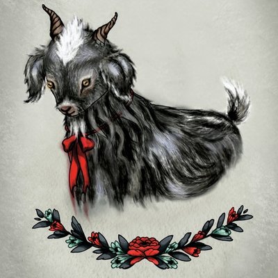 One black baby goat