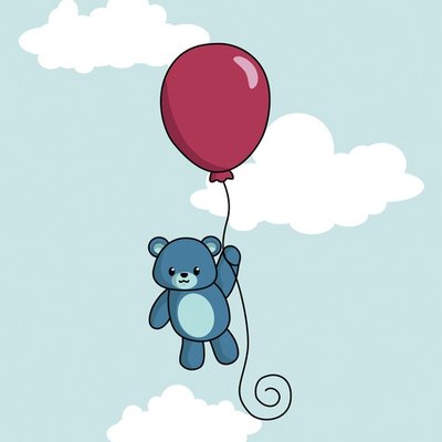Teddy on balloon