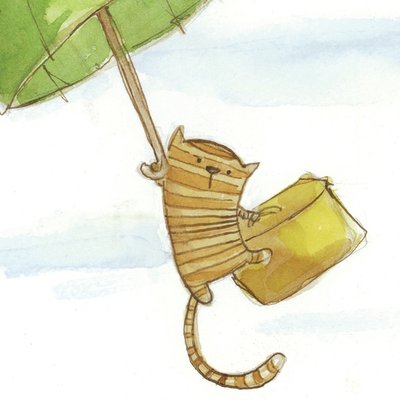 Cat with umbrella