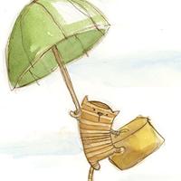 Cat with umbrella