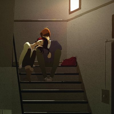 moment on the stairs