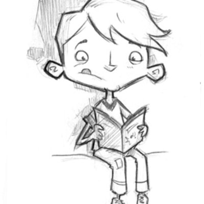 Boy Reading Sitting