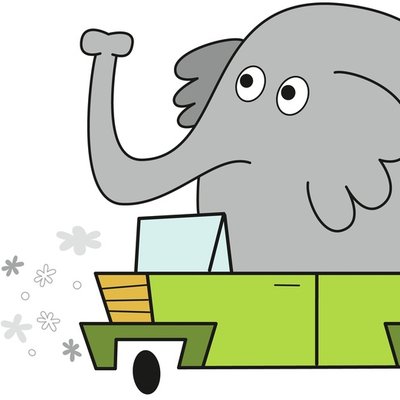 Elephant Driving Car