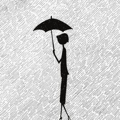 walking in the rain