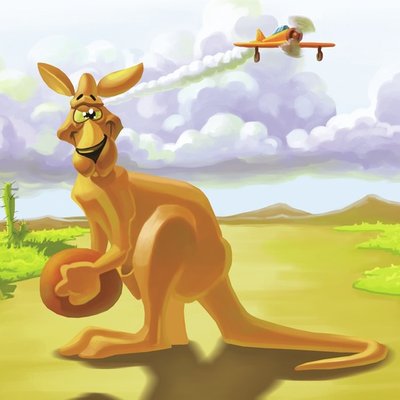 kangaroo holding
