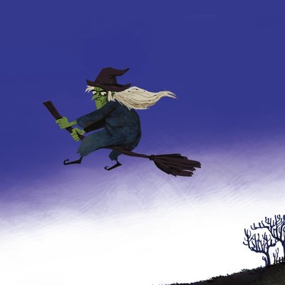 Witch flying 