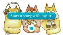 Start a storybird with my art