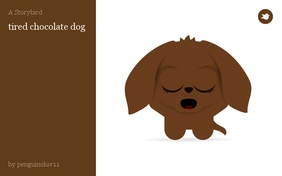 tired chocolate dog