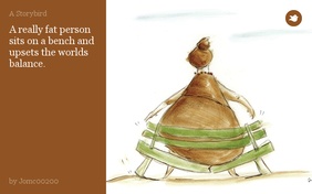 A really fat person sits on a bench and upsets the worlds balance.