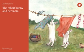 The rabbit bunny and her mom