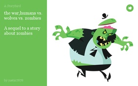 the war,humans vs. wolves vs. zombies

A sequel to a story about zombies