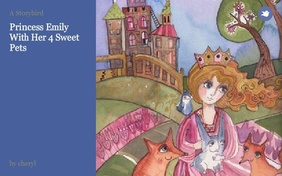 Princess Emily With Her 4 Sweet Pets