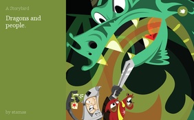 Dragons and people.