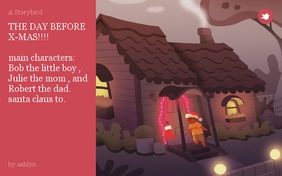 THE DAY BEFORE X-MAS!!!!

main characters: Bob the little boy , Julie the mom , and Robert the dad. santa claus to.