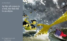 As the oil comes to a boil, the fish fall to an abyss.