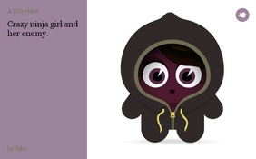 Crazy ninja girl and her enemy.