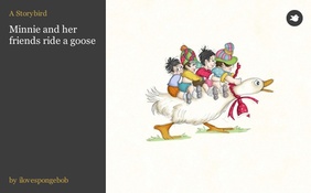 Minnie and her friends ride a goose