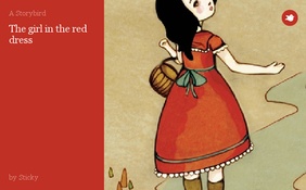 The girl in the red dress