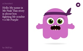 Hello My name is Mr Pink This story is about box fighting Mr zombie v.s Mr Purple