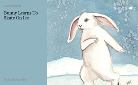 Bunny Learns To Skate On Ice