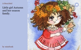 Little girl Autumn and her season family.