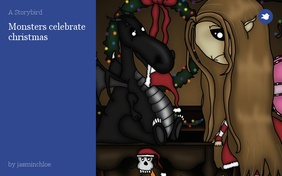 Monsters celebrate christmas