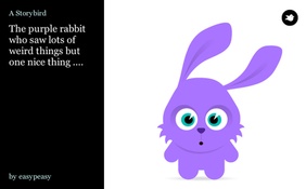The purple rabbit who saw lots of weird things but one nice thing ....