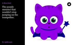 The purple monster that wouldn't stop jumping on the trampoline.