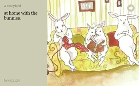 at home with the bunnies.
