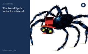 The timid Spider.
looks for a friend.