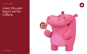 Jenny {the pink hippo} and the Lollipop.