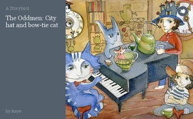 The Oddmen: City hat and bow-tie cat