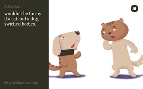 wouldn't be funny if a cat and a dog swiched bodies.