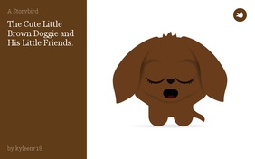 The Cute Little Brown Doggie and His Little Friends.