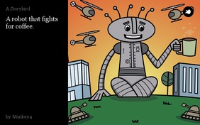 A robot that fights for coffee.