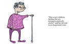 An very old woman on a very slow walk.