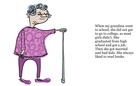 School, my grandma, my mom and me.