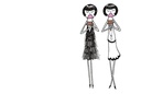 Three girls in dresses
