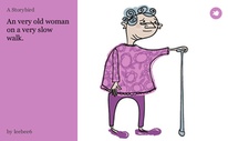 An very old woman on a very slow walk.