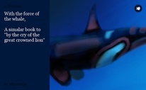 With the force of the whale,

A simalar book to "by the cry of the great crowned lion"