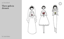 Three girls in dresses