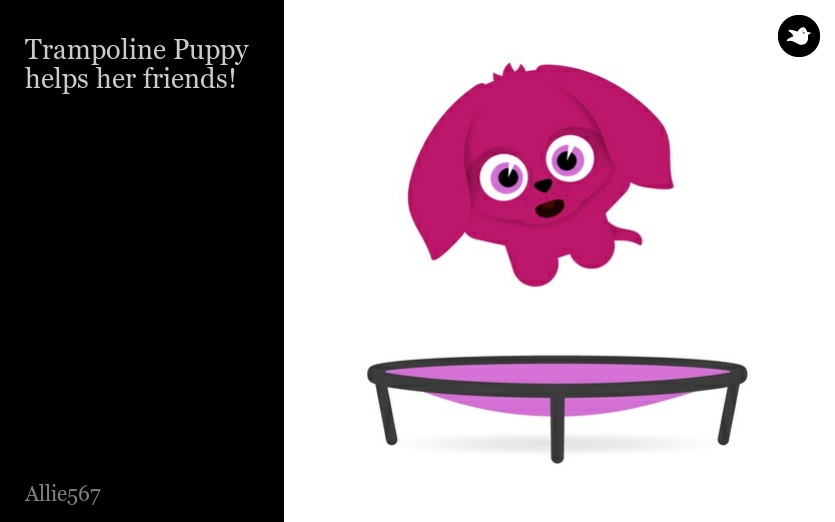 Trampoline Puppy helps her friends!