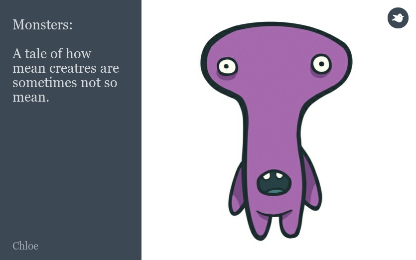 Monsters:

A tale of how mean creatres are sometimes not so mean.