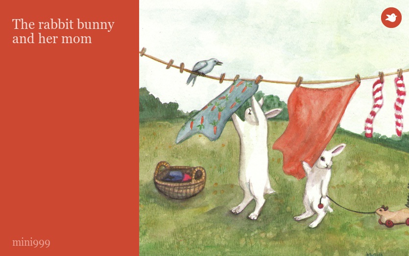 The rabbit bunny and her mom