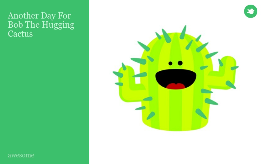 Another Day For Bob The Hugging Cactus