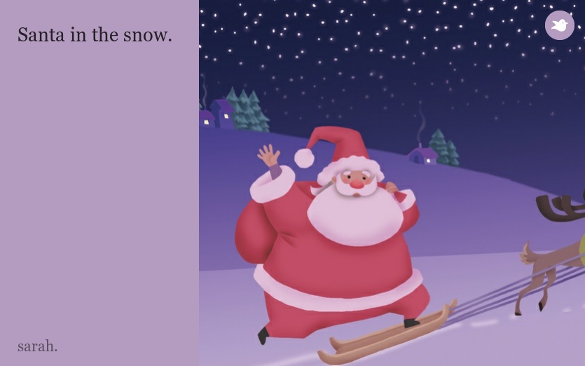 Santa in the snow.