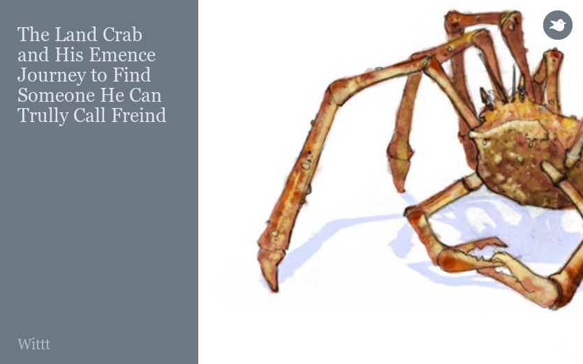 The Land Crab and His Emence Journey to Find Someone He Can Trully Call Freind