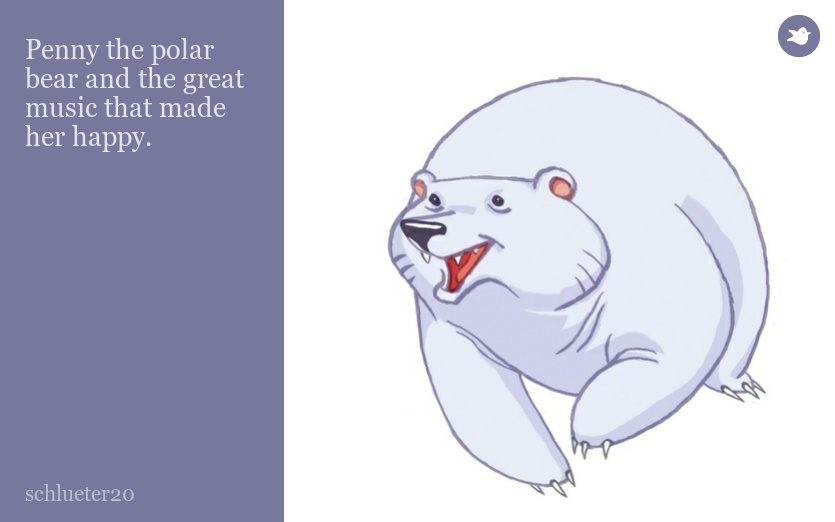 Penny the polar bear and the great music that made her happy.