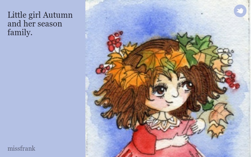 Little girl Autumn and her season family.