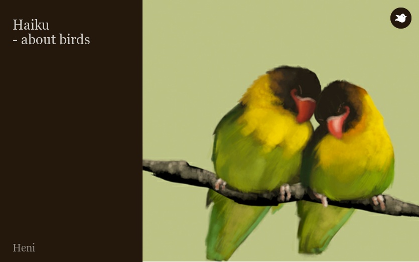 Haiku
 - about birds